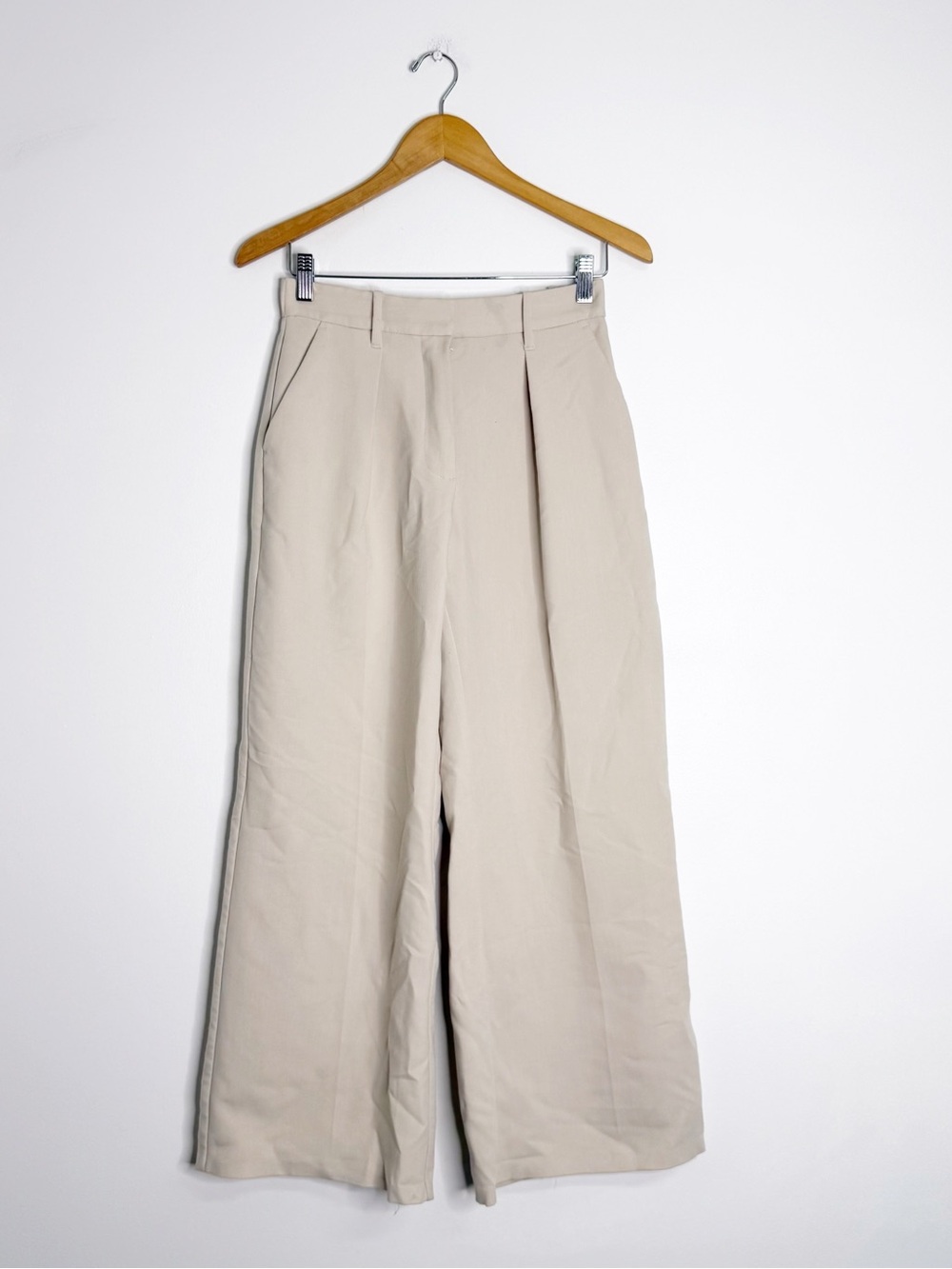 Abercrombie & Fitch Sloan Tailored Wide Leg Pants Size 0/25 Beige
